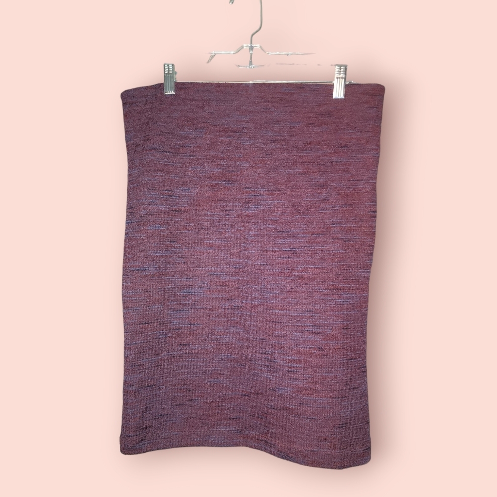 LOFT Burgundy Plum Marled Sweater Pencil Skirt Stretch Knit Workwear Size M BNWT